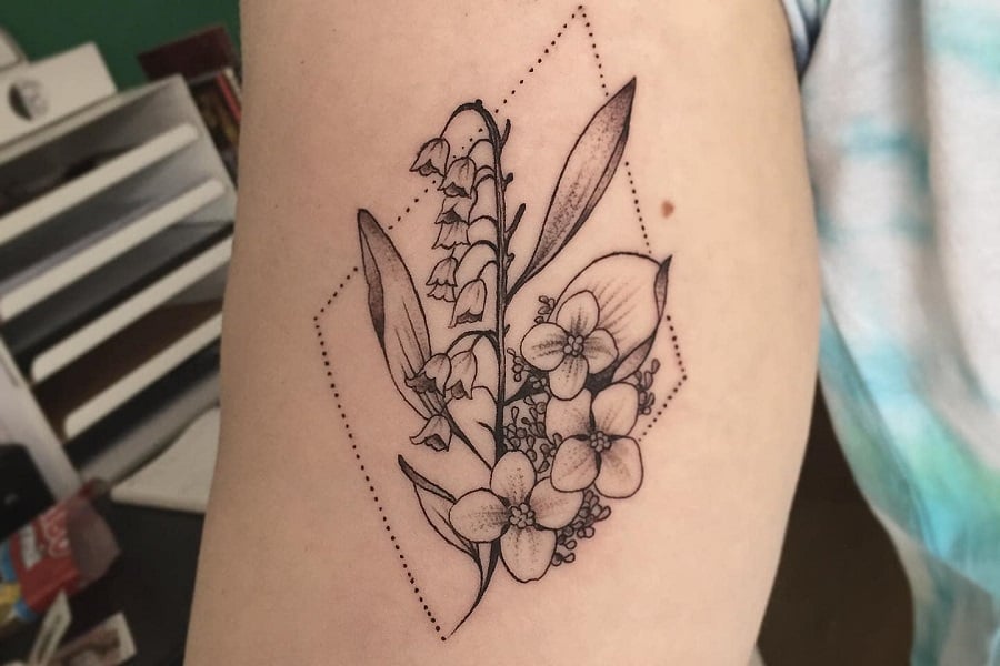 Poppy And Lily Of The Valley Tattoo